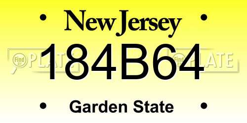 184B64 New Jersey License Plate
