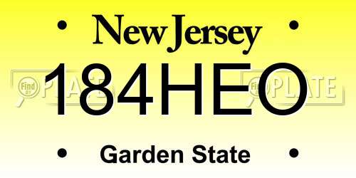 184HEO New Jersey License Plate