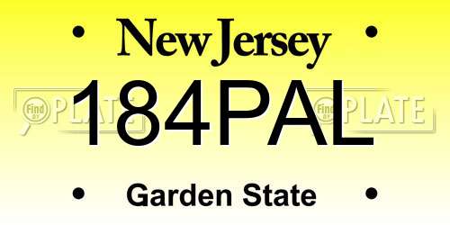 184PAL New Jersey License Plate