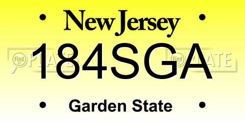 184SGA New Jersey License Plate