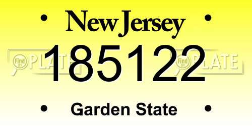 185122 New Jersey License Plate