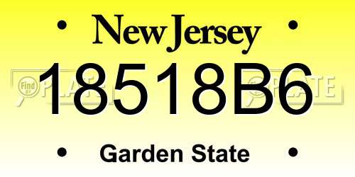 18518B6 New Jersey License Plate
