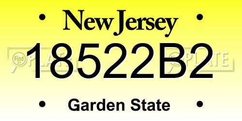 18522B2 New Jersey License Plate
