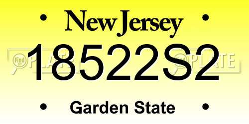 18522S2 New Jersey License Plate