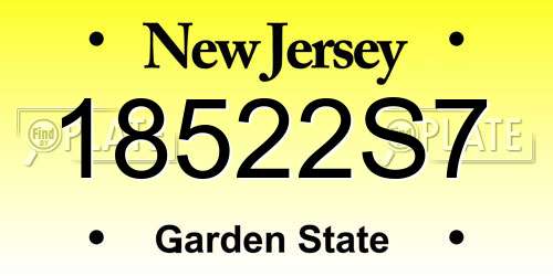 18522S7 New Jersey License Plate