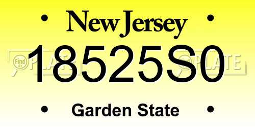 18525S0 New Jersey License Plate