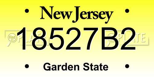 18527B2 New Jersey License Plate