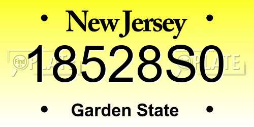18528S0 New Jersey License Plate