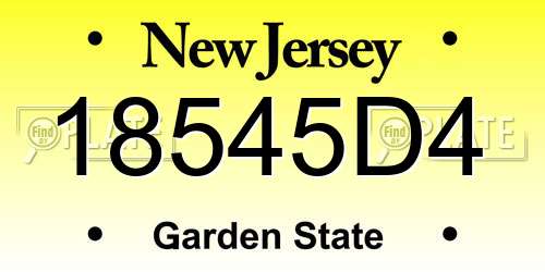 18545D4 New Jersey License Plate