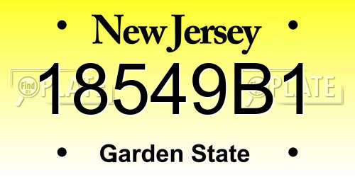 18549B1 New Jersey License Plate