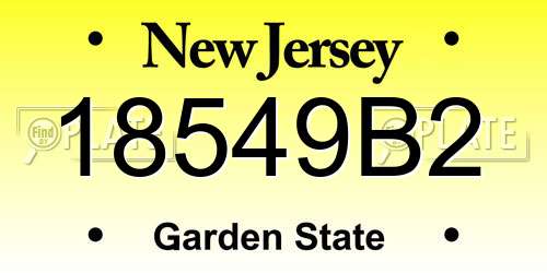 18549B2 New Jersey License Plate