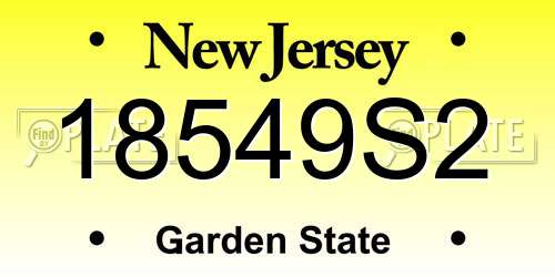 18549S2 New Jersey License Plate