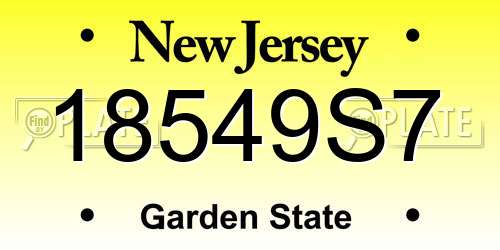 18549S7 New Jersey License Plate