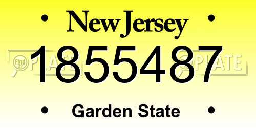 1855487 New Jersey License Plate