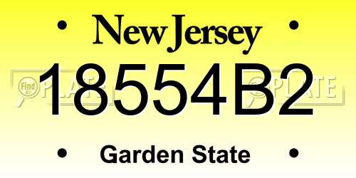 18554B2 New Jersey License Plate