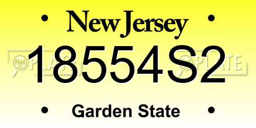 18554S2 New Jersey License Plate