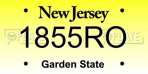 1855RO New Jersey License Plate