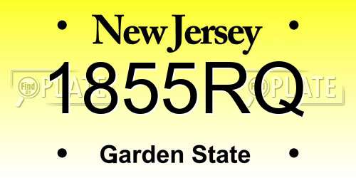 1855RQ New Jersey License Plate