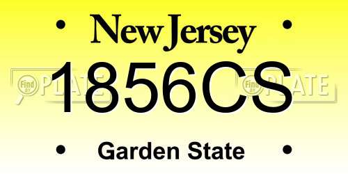 1856CS New Jersey License Plate