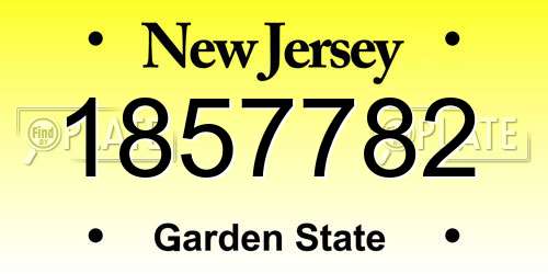 1857782 New Jersey License Plate