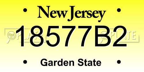 18577B2 New Jersey License Plate