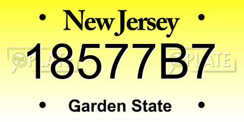 18577B7 New Jersey License Plate