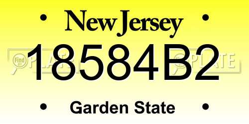 18584B2 New Jersey License Plate