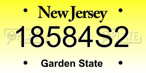 18584S2 New Jersey License Plate