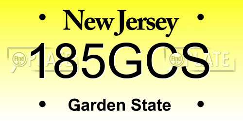 185GCS New Jersey License Plate
