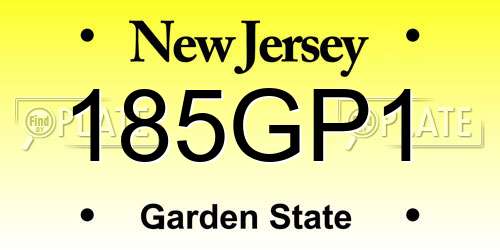 185GP1 New Jersey License Plate