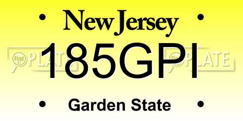 185GPI New Jersey License Plate