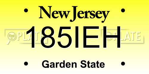 185IEH New Jersey License Plate