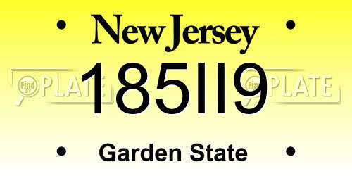 185II9 New Jersey License Plate