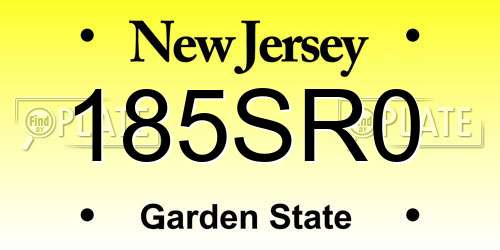 185SR0 New Jersey License Plate
