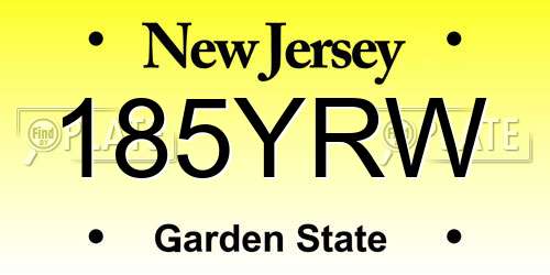 185YRW New Jersey License Plate