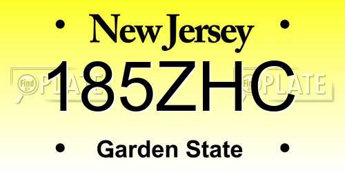 185ZHC New Jersey License Plate
