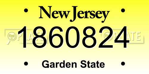 1860824 New Jersey License Plate