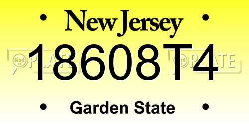 18608T4 New Jersey License Plate