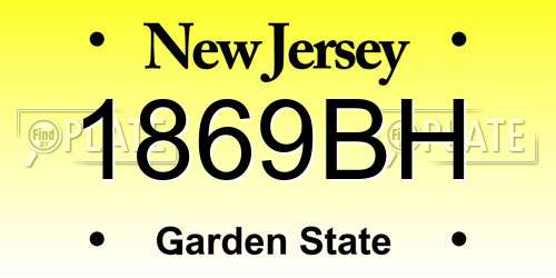1869BH New Jersey License Plate