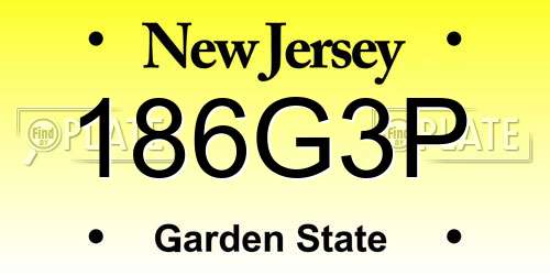186G3P New Jersey License Plate