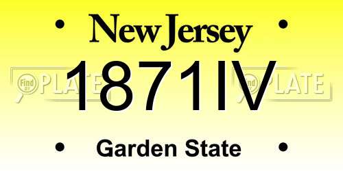 1871IV New Jersey License Plate