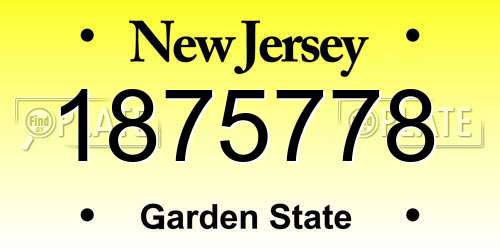 1875778 New Jersey License Plate