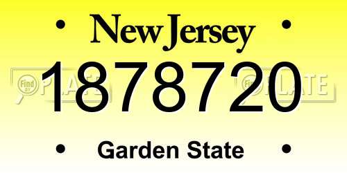 1878720 New Jersey License Plate