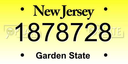 1878728 New Jersey License Plate