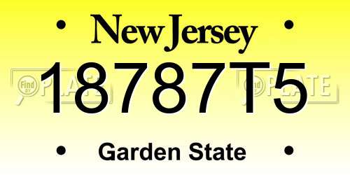18787T5 New Jersey License Plate