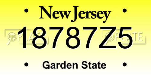 18787Z5 New Jersey License Plate