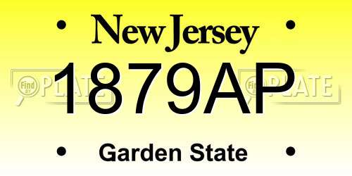 1879AP New Jersey License Plate
