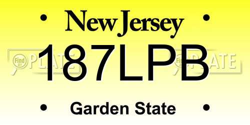 187LPB New Jersey License Plate