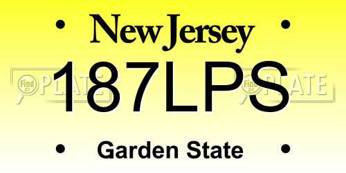 187LPS New Jersey License Plate