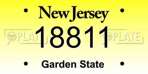 18811 New Jersey License Plate